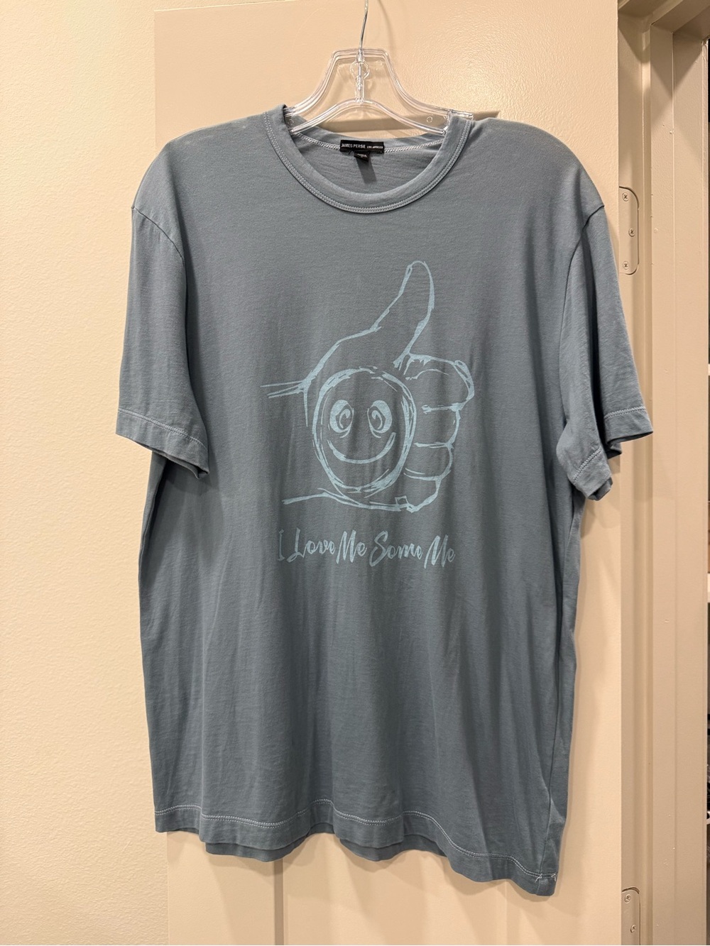 James Perse Medium Slate Blue Short-Sleeve Graphic Tee